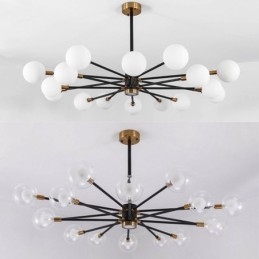 Lampada a sospensione nordica in vetro bianco latte rotondo