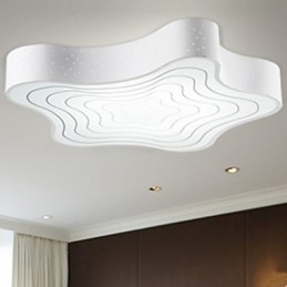 Plafoniera a filo moderna contemporanea in metallo e acrilico bianco 43 cm LED