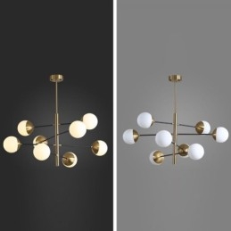 Lampada a sospensione in vetro nordico a forma di fagiolo, 6/8 luci E26/E27