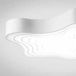 Plafoniera a filo moderna contemporanea in metallo e acrilico bianco 43 cm LED