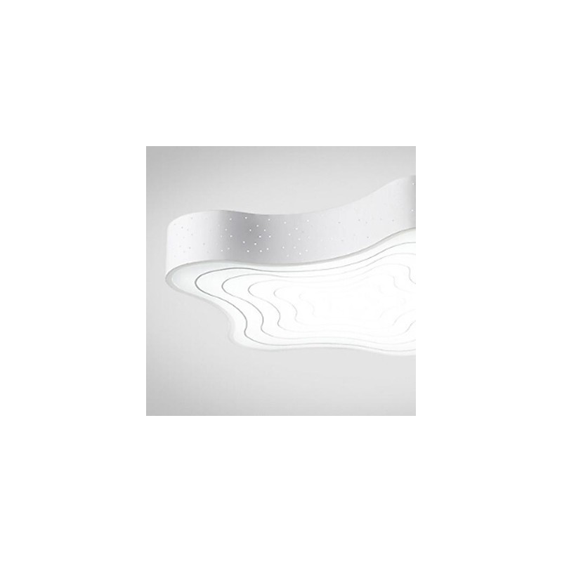 Plafoniera a filo moderna contemporanea in metallo e acrilico bianco 43 cm LED