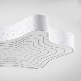 Plafoniera a filo moderna contemporanea in metallo e acrilico bianco 43 cm LED