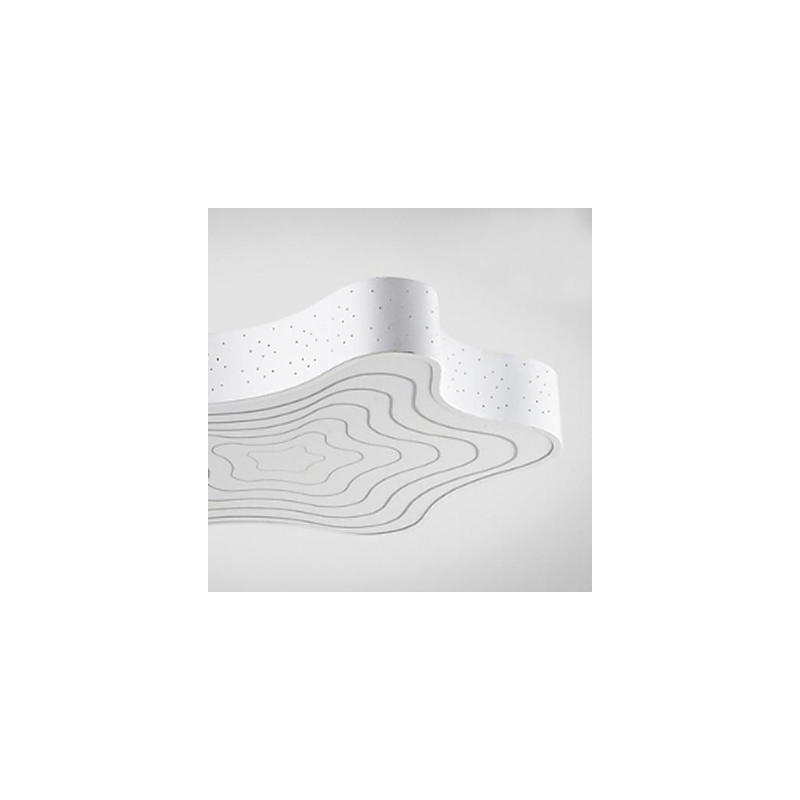 Plafoniera a filo moderna contemporanea in metallo e acrilico bianco 43 cm LED