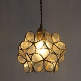 Lampada a sospensione in vetro a petalo, stile nordico, E26/E27, cavo 150 cm