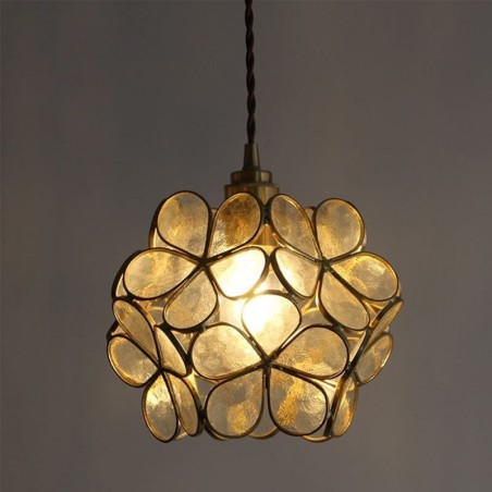 Lampada a sospensione in vetro a petalo, stile nordico, E26/E27, cavo 150 cm