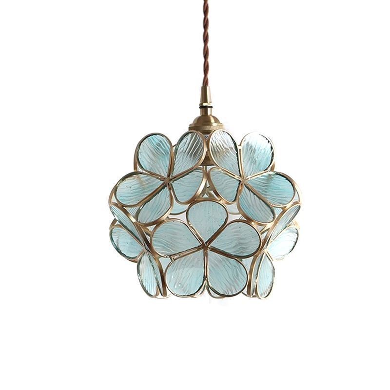 Lampada a sospensione in vetro a petalo, stile nordico, E26/E27, cavo 150 cm