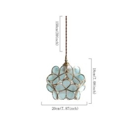 Lampada a sospensione in vetro a petalo, stile nordico, E26/E27, cavo 150 cm