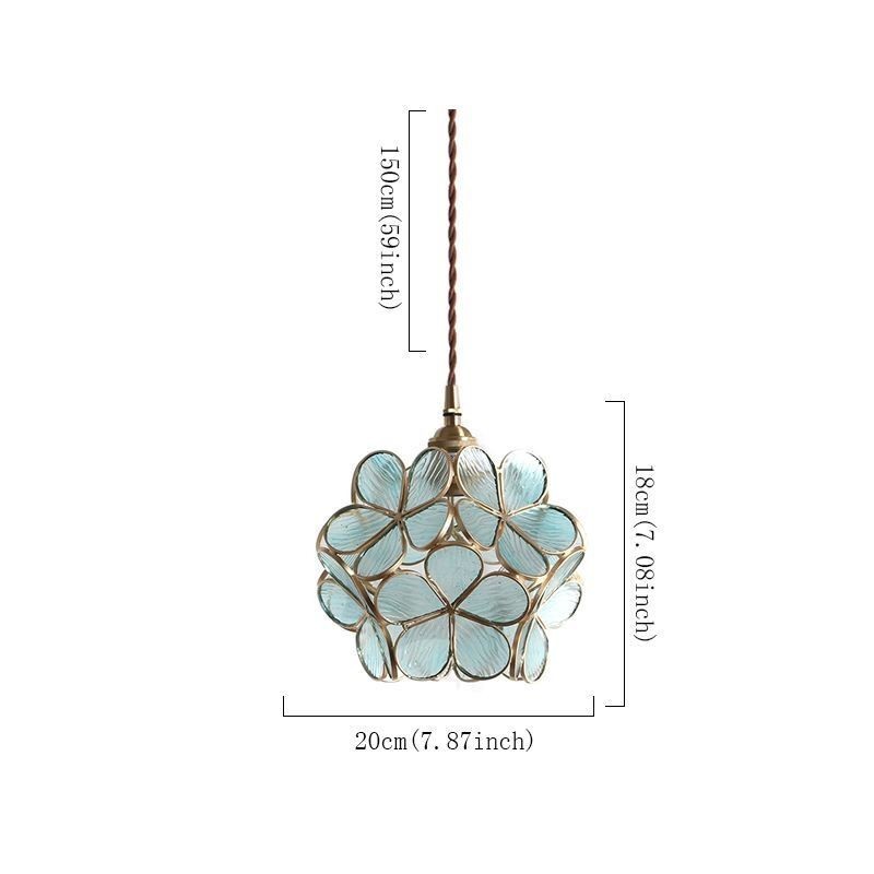 Lampada a sospensione in vetro a petalo, stile nordico, E26/E27, cavo 150 cm