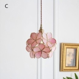 Lampada a sospensione in vetro a petalo, stile nordico, E26/E27, cavo 150 cm