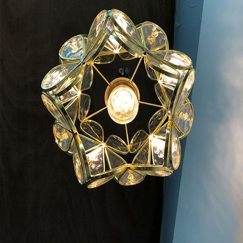 Lampada a sospensione in vetro a petalo, stile nordico, E26/E27, cavo 150 cm