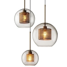 Lampada a sospensione nordica in vetro a sfera rotonda