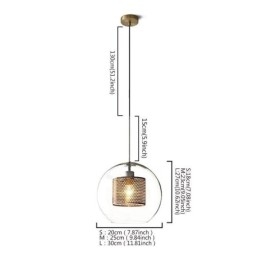 Lampada a sospensione nordica in vetro a sfera rotonda