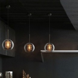Lampada a sospensione nordica in vetro a sfera rotonda
