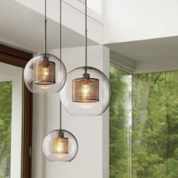 Lampada a sospensione nordica in vetro a sfera rotonda
