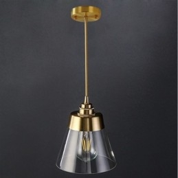 Lampada a sospensione nordica retrò in vetro con supporto in ottone E26/E27
