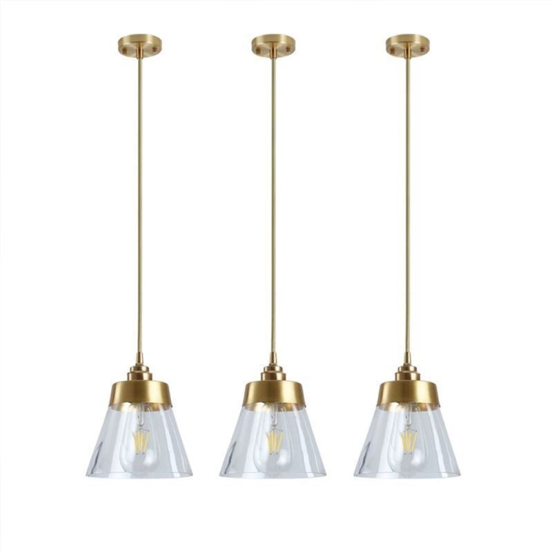 Lampada a sospensione nordica retrò in vetro con supporto in ottone E26/E27