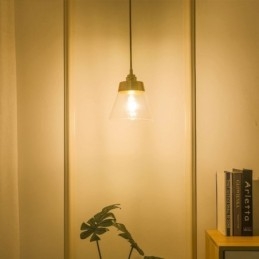Lampada a sospensione nordica retrò in vetro con supporto in ottone E26/E27