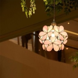 Lampada a sospensione nordica in vetro a forma di petalo, attacco E26/E27, cavo regolabile 120 cm