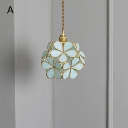 Lampada a sospensione nordica in vetro a forma di petalo, attacco E26/E27, cavo regolabile 120 cm