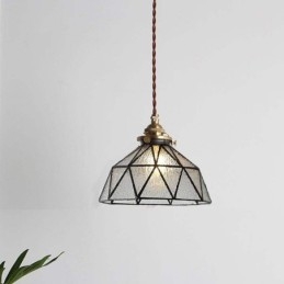 Lampada a sospensione geometrica in vetro colorato E26/E27 regolabile