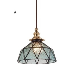 Lampada a sospensione geometrica in vetro colorato E26/E27 regolabile