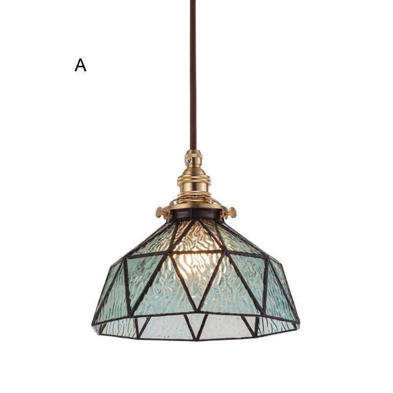 Lampada a sospensione geometrica in vetro colorato E26/E27 regolabile