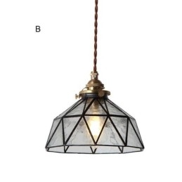 Lampada a sospensione geometrica in vetro colorato E26/E27 regolabile