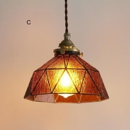 Lampada a sospensione geometrica in vetro colorato E26/E27 regolabile