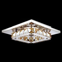 Plafoniera a filo LED integrato 8W in metallo elettroplaccato e cristallo