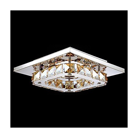 Plafoniera a filo LED integrato 8W in metallo elettroplaccato e cristallo