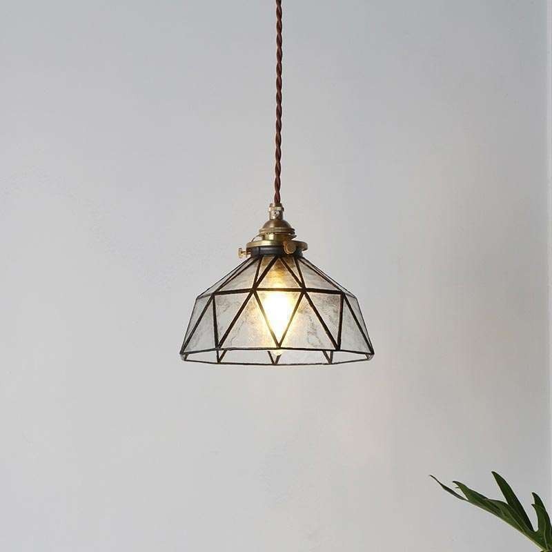 Lampada a sospensione geometrica in vetro colorato E26/E27 regolabile