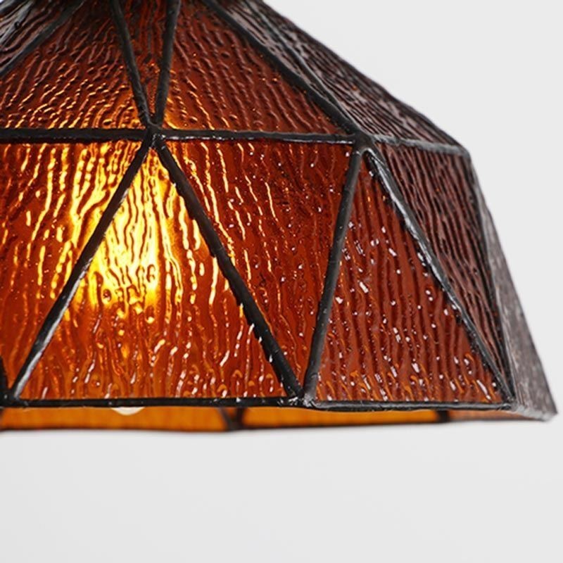 Lampada a sospensione geometrica in vetro colorato E26/E27 regolabile