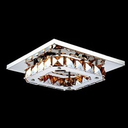 Plafoniera a filo LED integrato 8W in metallo elettroplaccato e cristallo