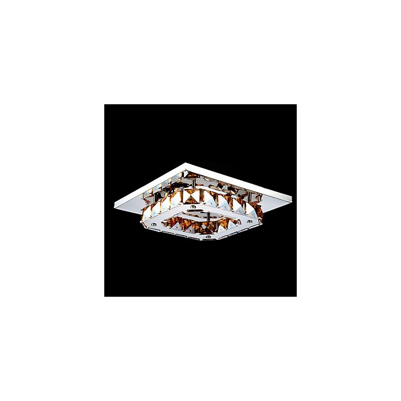 Plafoniera a filo LED integrato 8W in metallo elettroplaccato e cristallo