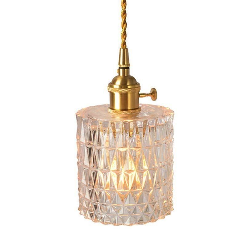Lampada a sospensione in vetro rigato Jelly Jar Light