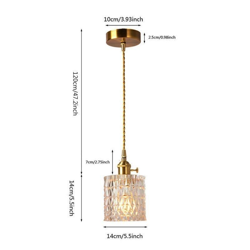 Lampada a sospensione in vetro rigato Jelly Jar Light