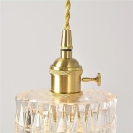 Lampada a sospensione in vetro rigato Jelly Jar Light