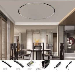 Faretto da binario magnetico circolare da incasso 150 cm