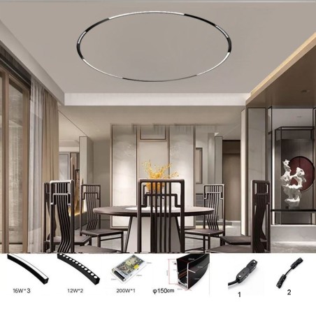 Faretto da binario magnetico circolare da incasso 150 cm