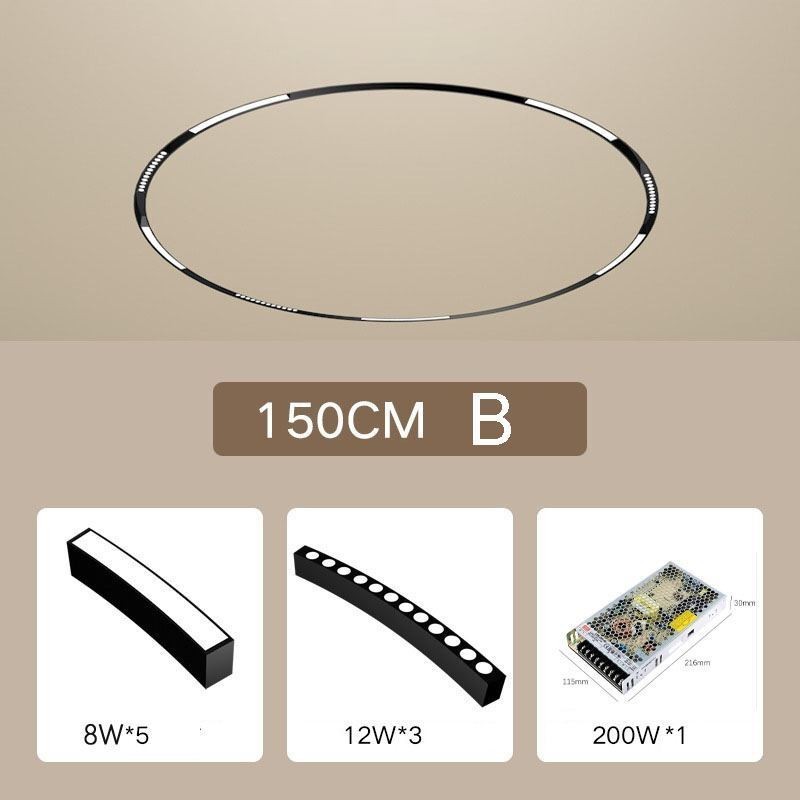 Faretto da binario magnetico circolare da incasso 150 cm