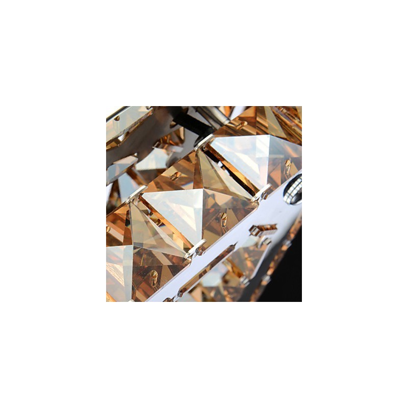 Plafoniera a filo LED integrato 8W in metallo elettroplaccato e cristallo