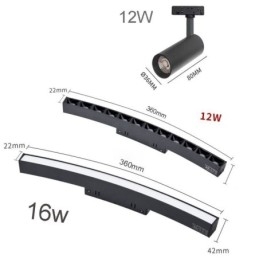 Faretto da incasso magnetico circolare da binario 150 cm 120W 9 luci