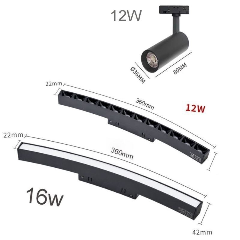 Faretto da incasso magnetico circolare da binario 150 cm 120W 9 luci
