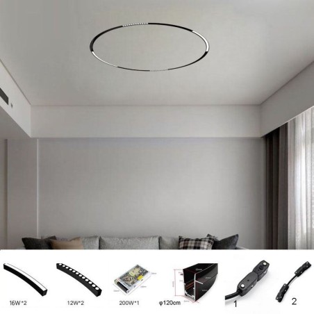 Faretto da binario magnetico da incasso circolare 120 cm