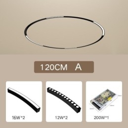 Faretto da binario magnetico da incasso circolare 120 cm