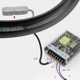 Faretto da binario magnetico da incasso circolare 120 cm