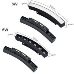 Faretto da binario magnetico circolare da incasso 100 cm 6 luci LED 42 W