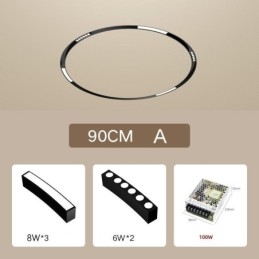 Faretto da incasso magnetico circolare su binario 80 cm, LED, 5 luci