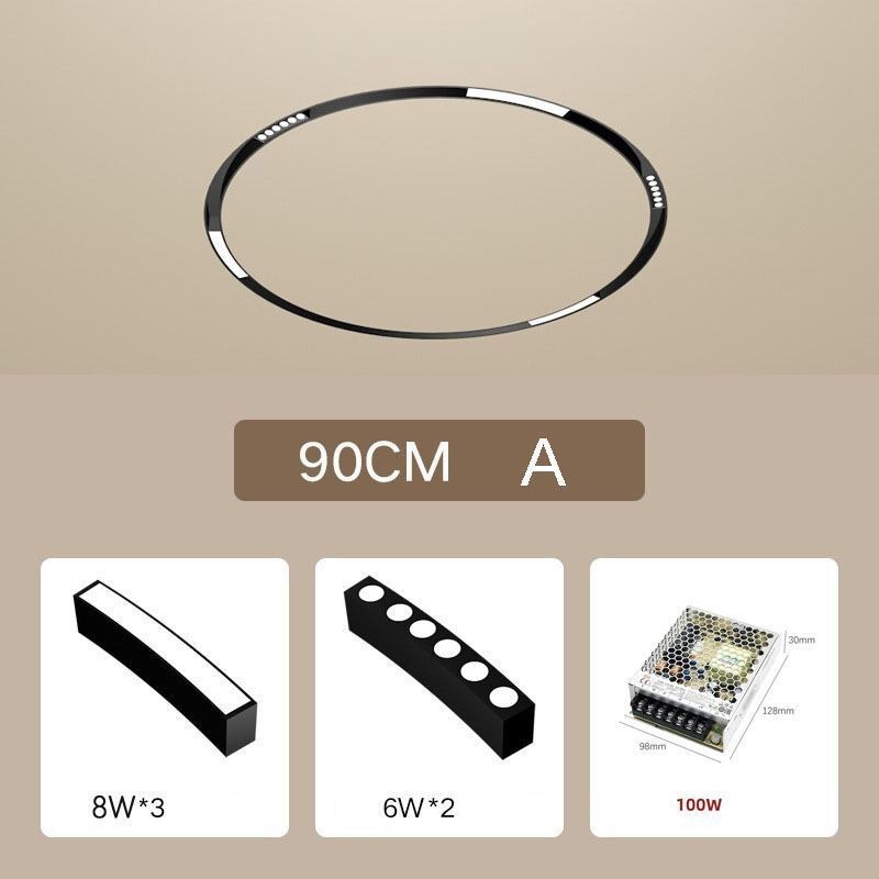 Faretto da incasso magnetico circolare su binario 80 cm, LED, 5 luci