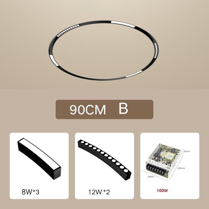 Faretto da incasso magnetico circolare su binario 80 cm, LED, 5 luci
